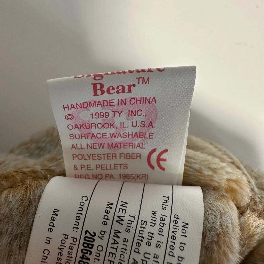 Ty Beanie Baby 1999 Signature Bear Plush Toy Gold Mint Canadian Tush Tag NWT NEW